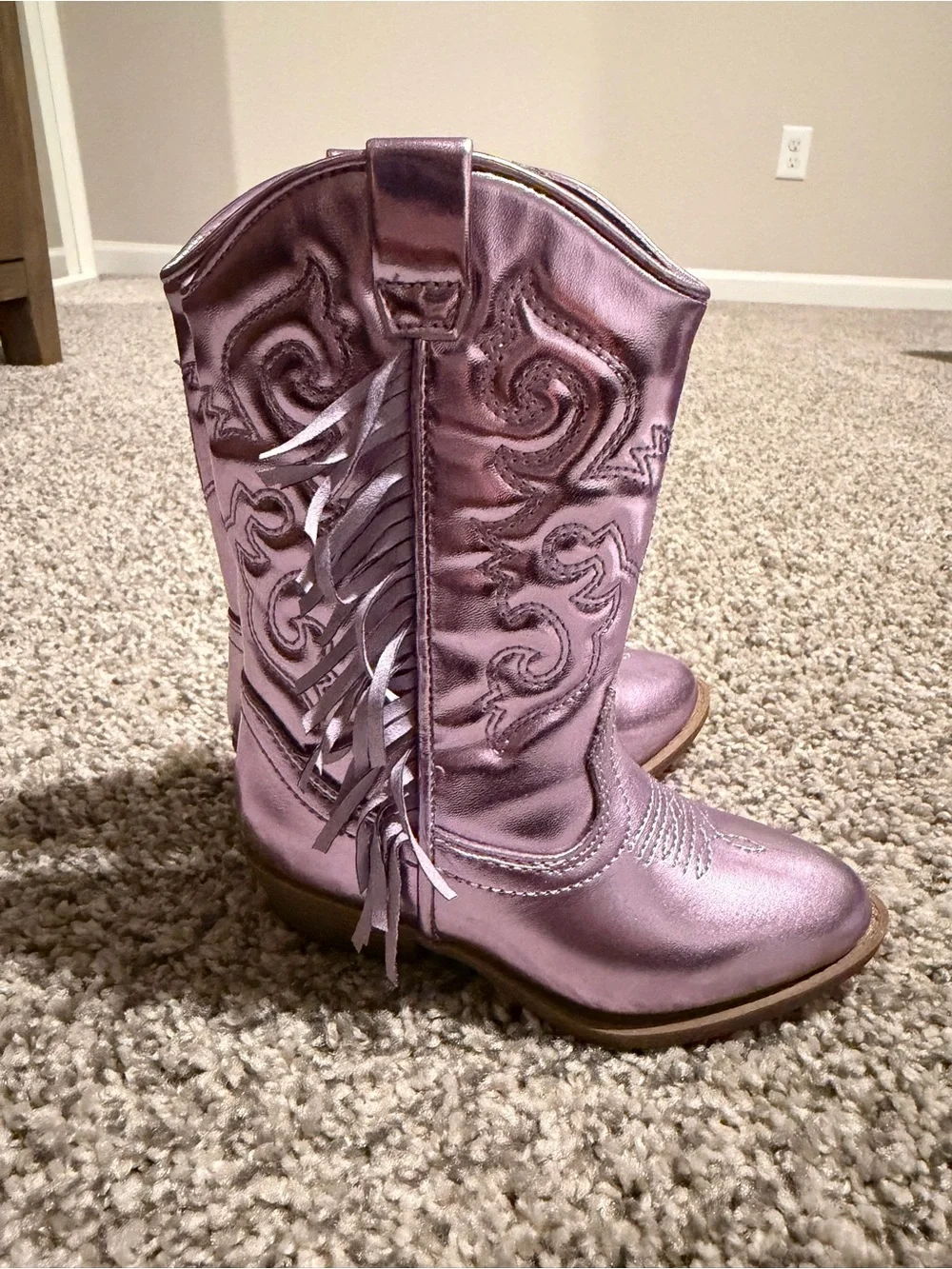Metallic Purple toddler western Boots